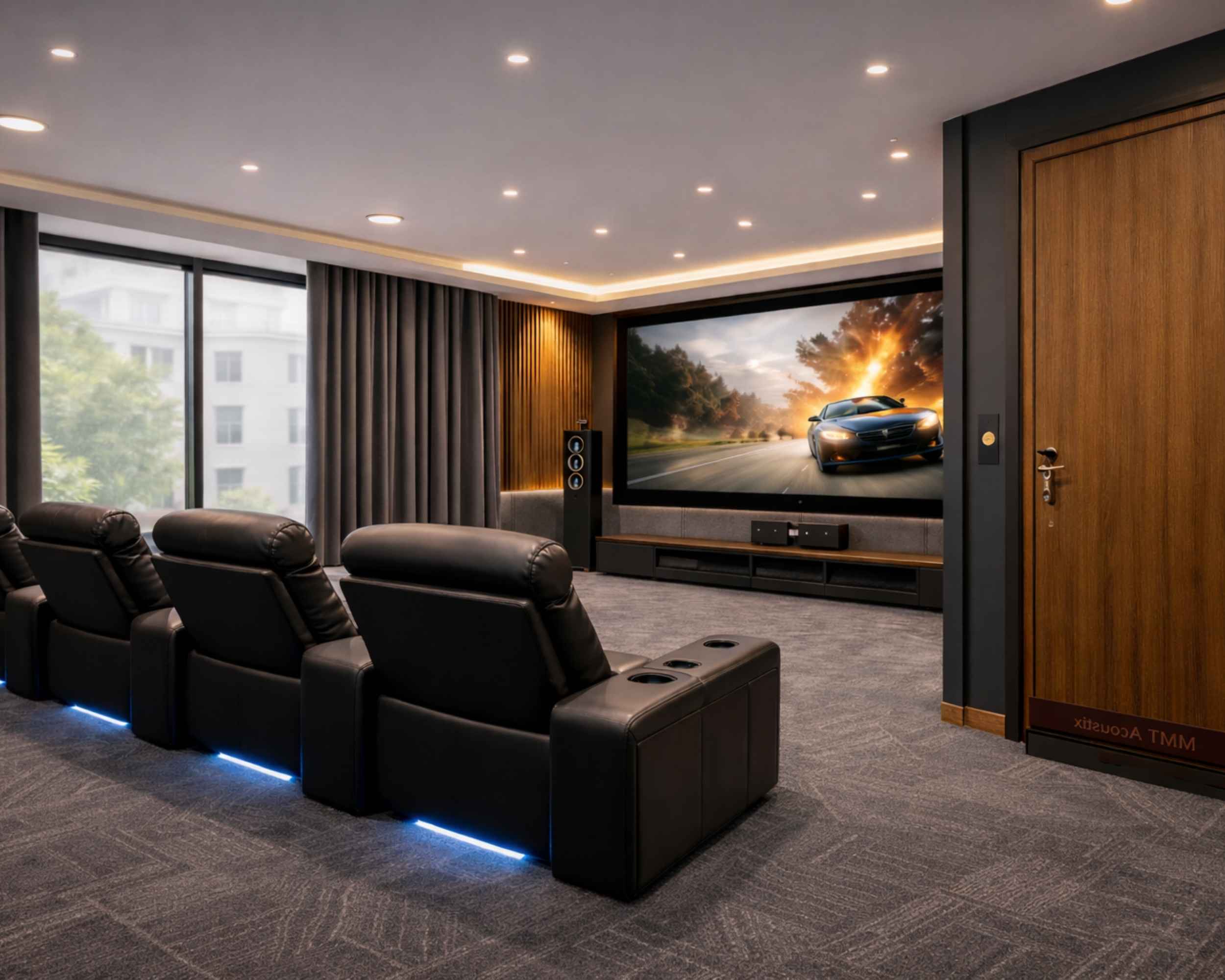 Home theatre door and window sound leakage control